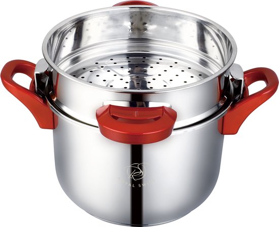 Royal Swiss Autocuiseur / Poêle à couscous - 2 en 1 - 6 Litres - Ø 22 cm -  Inox -... | bol.com