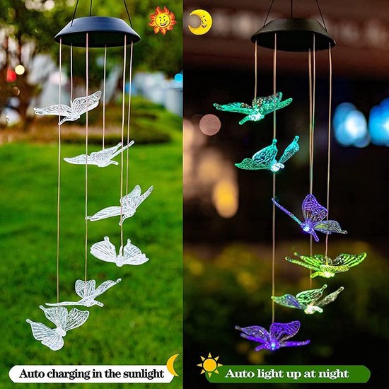 Papillon Solar LED  Carillons éoliens solaires papillon éclairage de