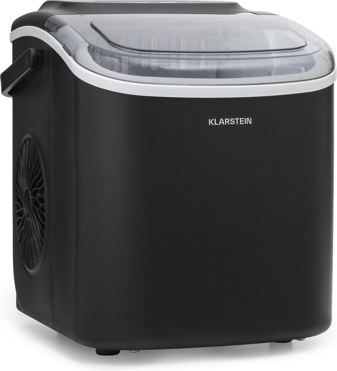 Klarstein ijsblokjesmachine voor thuis, kamperen en horeca; snelle mini-ijsblokjesmachine, professionele ijsmaker voor grote en kleine ijsblokjes; zelfreinigend; watertank van 1,3 liter; 12 kg ijs in 24 uur - IJsmachine - voor Bar voor Feest - LED