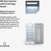 Bol.com Klarstein Vrijstaande Wijnkoelkast 1 Zone - Drankenkoelkast Klein - Kleine Wijnkoelkast - Wijnkoelkast Klein met Glazen ... aanbieding