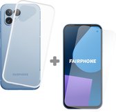 Cazy Siliconen Backcover Bundel Geschikt voor Fairphone 5 Hoesje met Screenprotector - Volledige Bescherming - Transparant