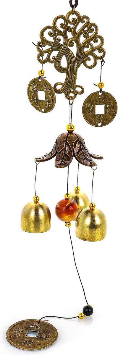 Carillon éolien rétro en métal Feng Shui suspendu cloches cadeau pour amis