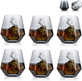 verres à whisky lot de 6 verres à eau/jus verre à scotch incliné 300 ml verre à whisky verrerie au look moderne pour bourbon/rhum/gobelet de bar