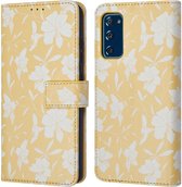 iMoshion Hoesje Geschikt voor Samsung Galaxy S20 FE Hoesje Met Pasjeshouder - iMoshion Design Bookcase smartphone - Geel / Yellow Flowers