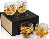 Whisky Glas Set, Loodvrije Kristallen Whiskey Glazen voor Cognac, Martini, Cocktails, Whisky, Scotch, Wodka, 320 ml, 4 Stuks