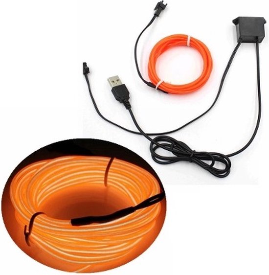 EL Wire - USB - 5 Meter - Oranje