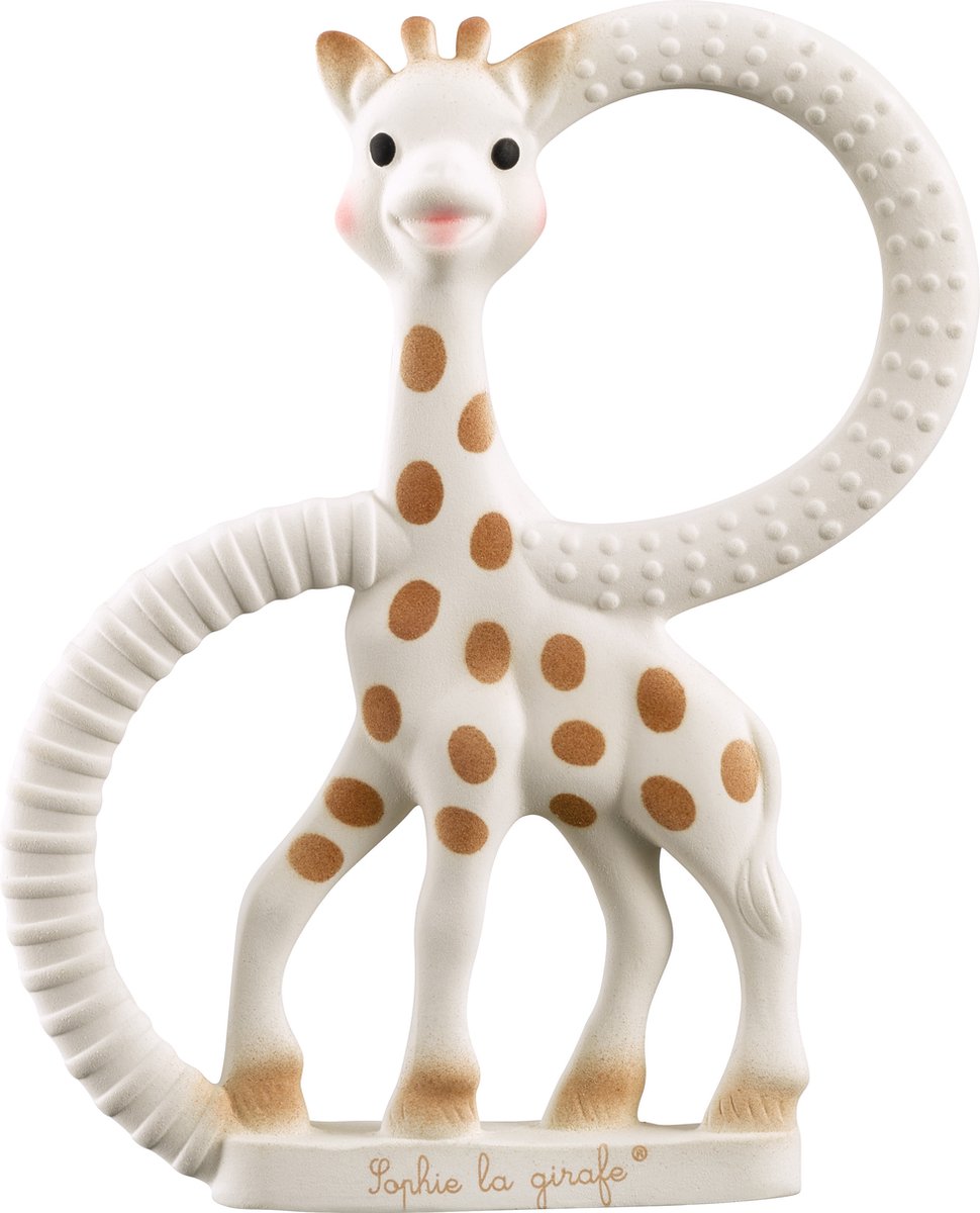 Sophie de giraf Bijtring Very Soft - Baby speelgoed - Kraamcadeau - Babyshower cadeau - 100% Natuurlijk rubber - In gerecyled geschenkdoosje met organic katoenen strikje - Vanaf 0 maanden - Bruin/Beige - Sophie de Giraf