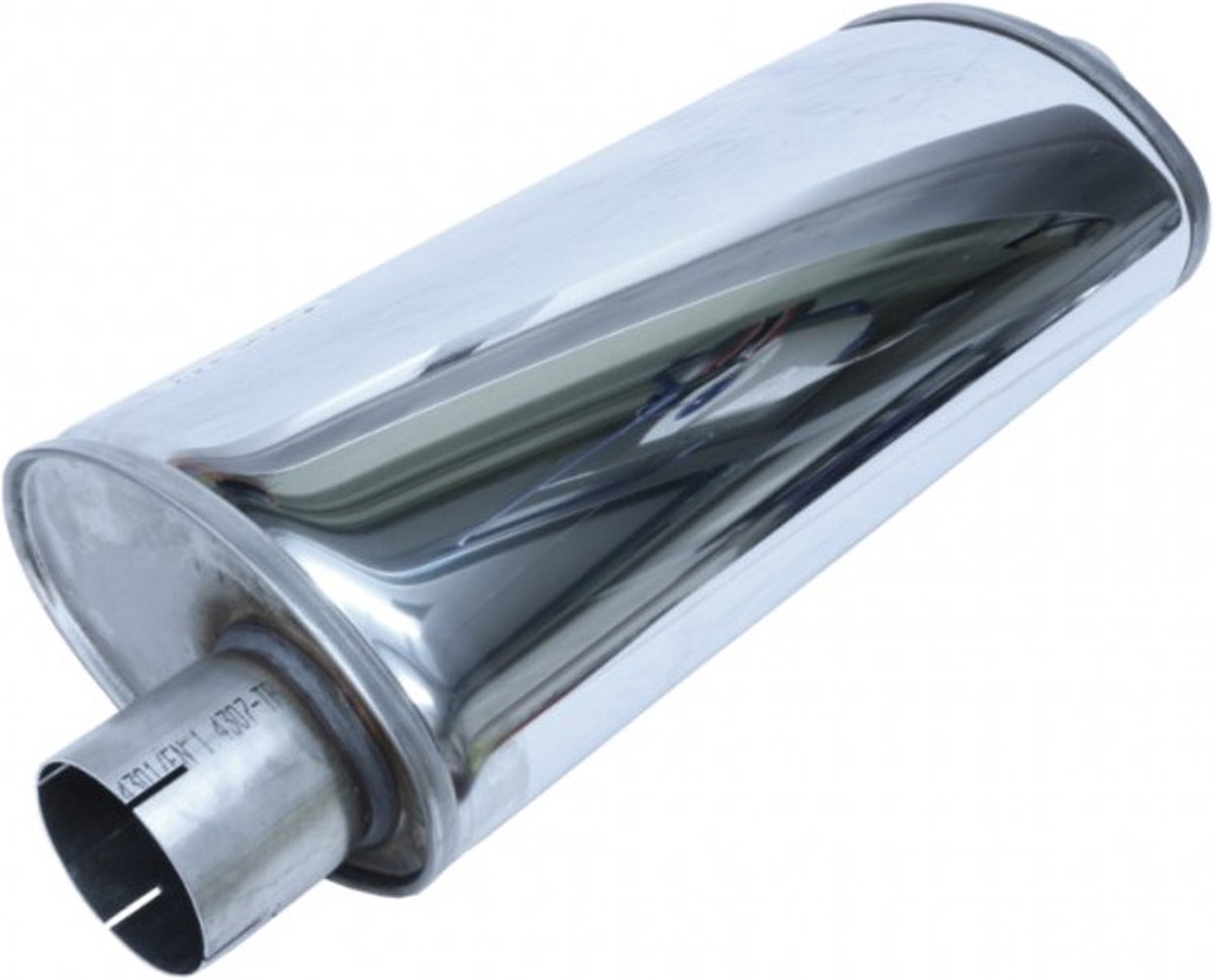 Demper 76mm ovaal 220/140mm 500mm lang RVS Simons Turbo universeel