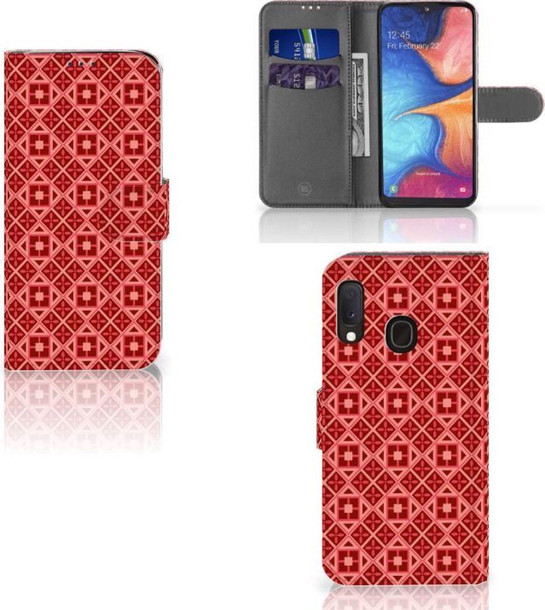 Samsung Galaxy A20e Telefoon Hoesje Batik Rood