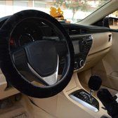 Luxe zachte zwarte stuurhoes - Stof - Stuurhoes voor auto, vrachtwagen of camper - Ademend - Steering wheel cover - Extra grip tijdens het rijden