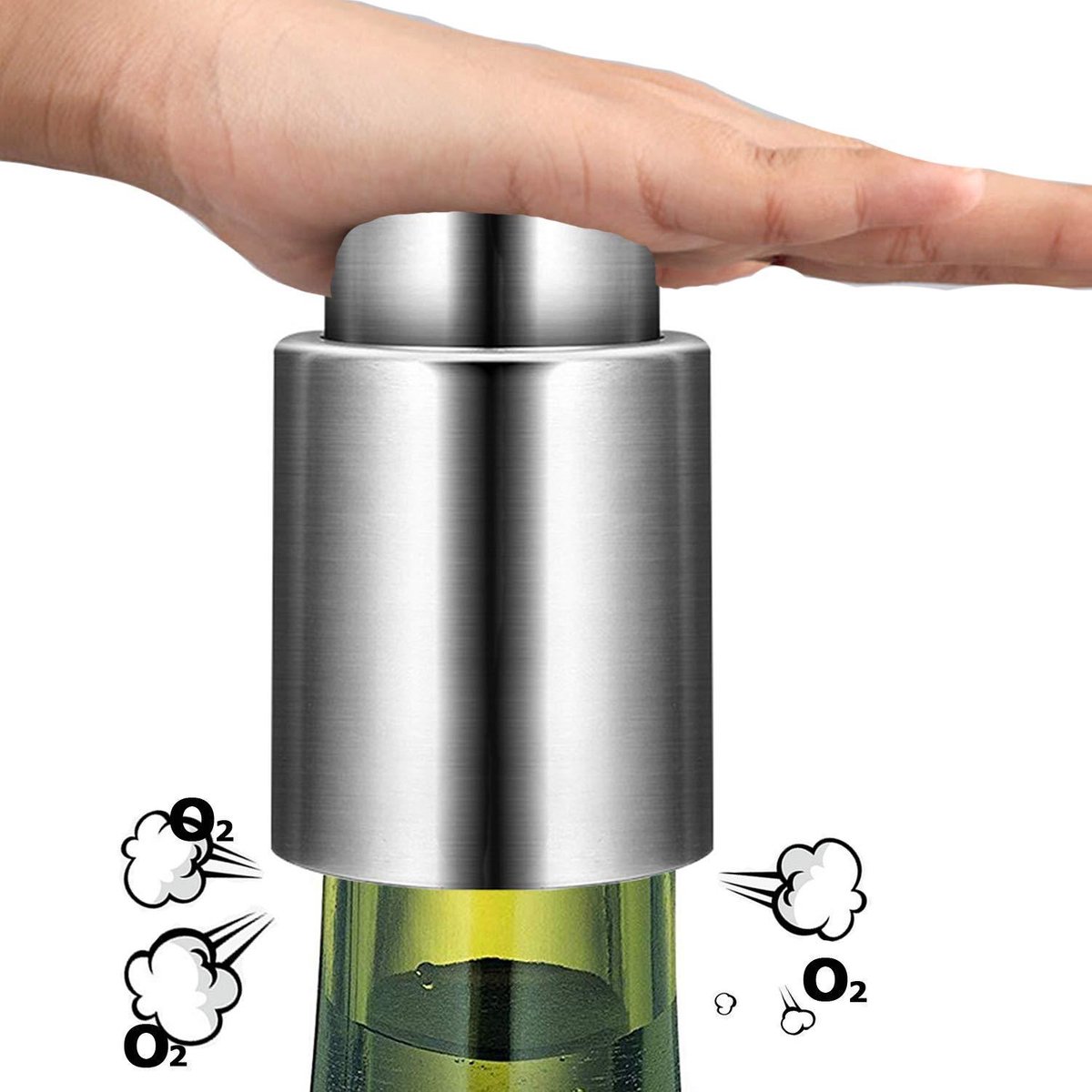 SAVEUR ET DEGUSTATION 2X RVS Vacuum Pomp Wijnstopper - Wijnstop / Flessenstop Voor Wijn - Wijnfles afsluiter
