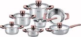 Royal Swiss 12 delige inox pannenset