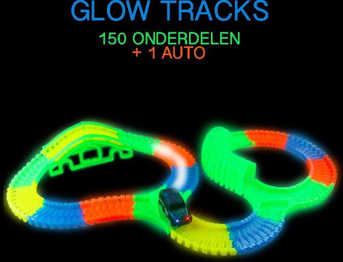 Glow tracks - lichtgevende autobaan - racebaan met licht - inclusief auto!  | bol.com