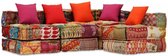 Slaapbank Bankstel 4-zits Stof Patchwork (Incl FLEECE deken) - Loungebank - Woonkamer bank - Slaapbank - Bedbank - Verstelbare bank - Logeerbed