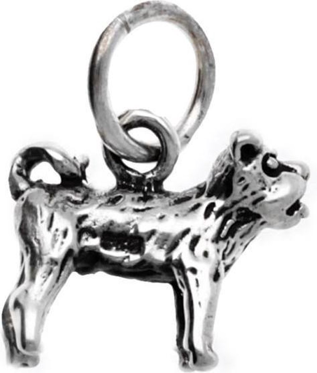 Zilveren Bulldog kettinghanger