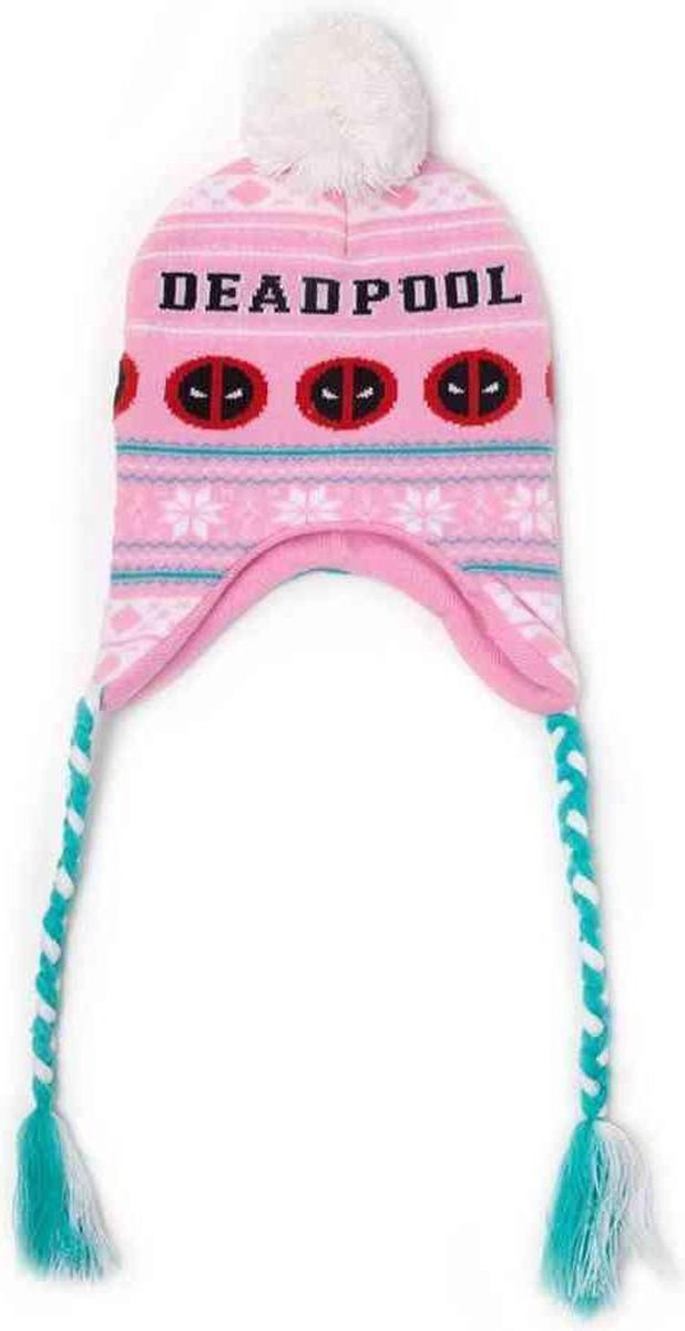 Marvel Deadpool Laplander Beanie muts Christmas Roze