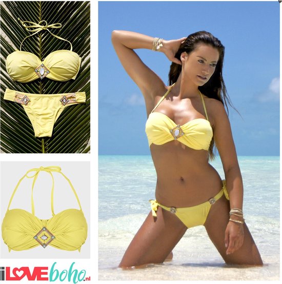 BOHO Bikini Top - Ibiza - The Bohemian - Yellow - Geel - S - Cup AA |  bol.com