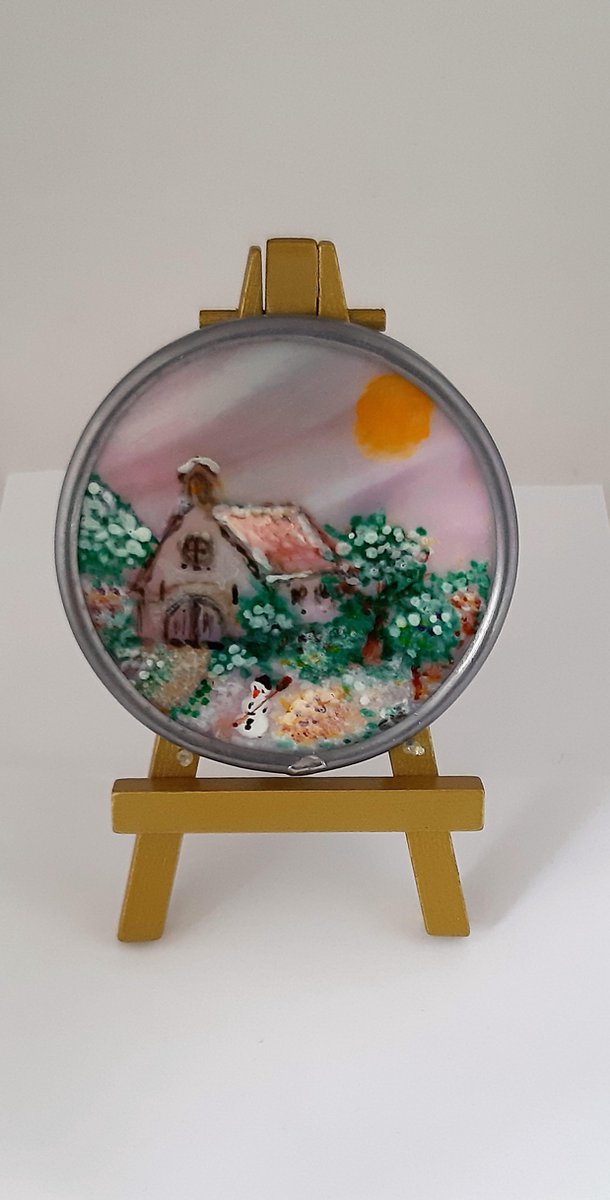 Jewels Delight Kersttafreel Glas Kerstmis Ornament Rond Standaard