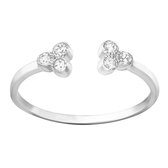 Jewelryz Sparkle trio Edelsteen Ring | 925 sterling zilver met transparante zirkonia | Maat 17