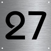 RVS huisnummer 12x12cm nummer 27