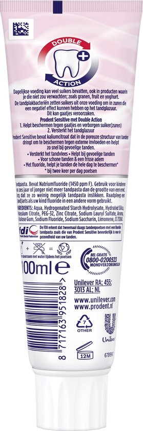 Prodent Sensitive XL Tandpasta - Voor gevoelige tanden - 12 x 100 ml - Voordeelverpakking - Prodent