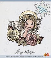 Amy Design - Clearstamp - Christmas Collection - Angel with roses - ADST10001