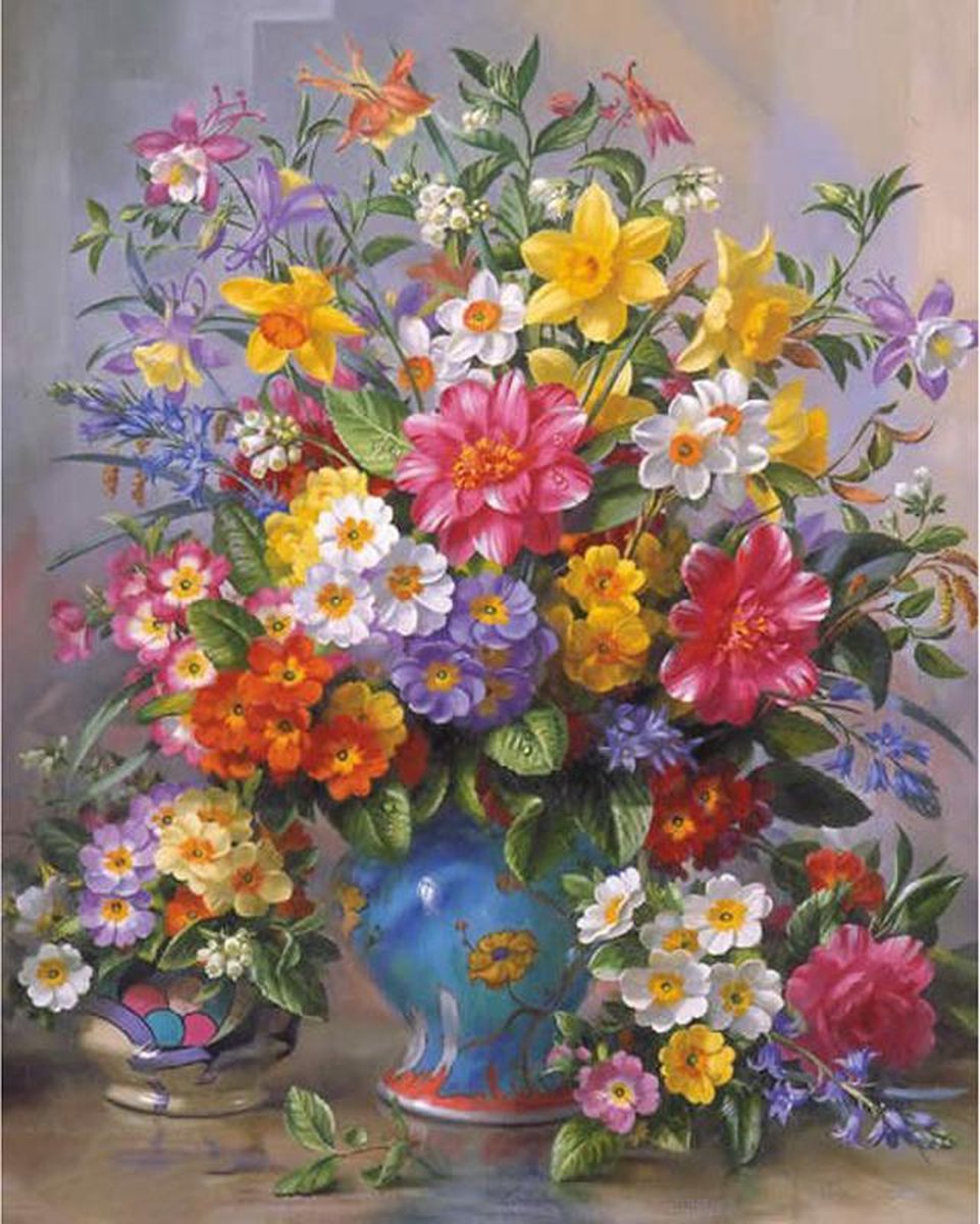 Diamond Painting Vaas met Bloemen 40x50 cm (Volledige