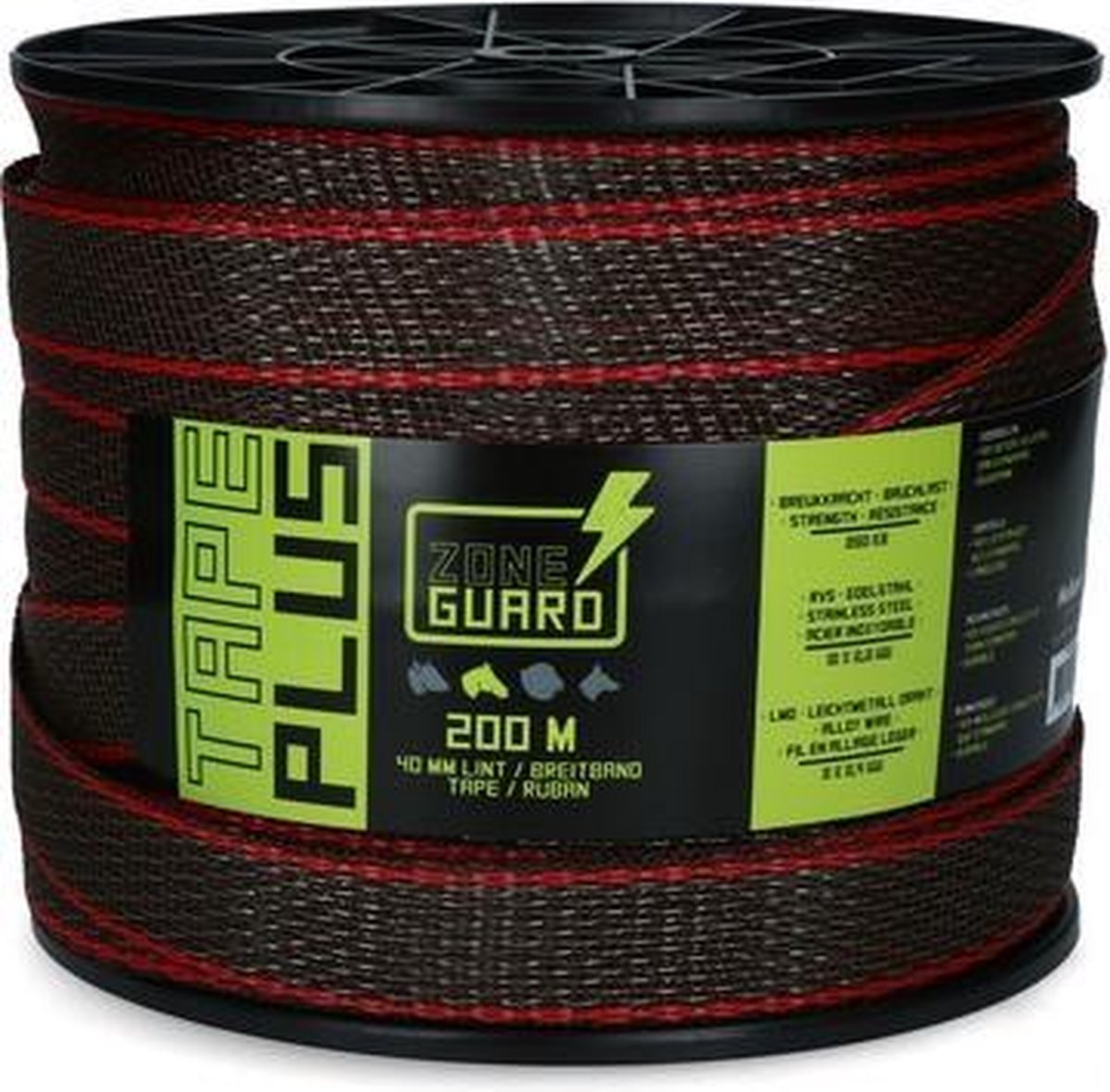Zoneguard Premium Afrasteringslint - 200 m - Afrastering - Gebruiksvriendelijk - Weerbestendig Draad - Bruin - 40 mm