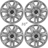 Wieldoppen NASCAR-ST 16 inch zilver (set a 4 stuks in doos)