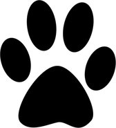 Sticker hondenpoot  - 12 x 12 cm - zwart