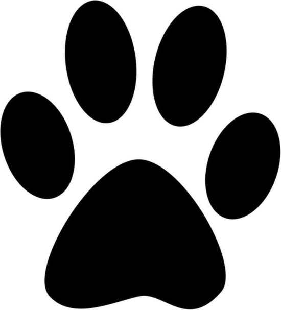 Waterig monteren Spelen met Sticker hondenpoot - 12 x 12 cm - zwart | bol.com