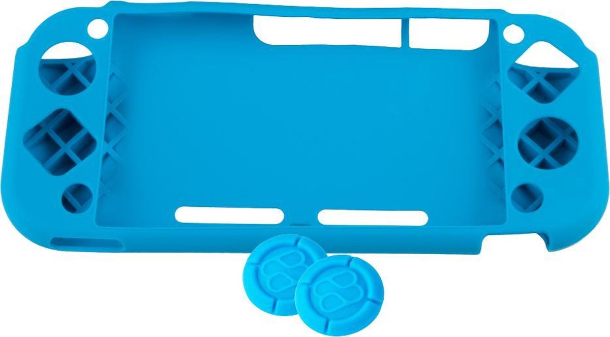 Siliconen hoes met Thumb Grips - Blauw geschikt voor Nintendo Switch Lite