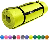 Tapis de fitness jaune épaisseur 1,5 cm, tapis de fitness, pilates, aérobic
