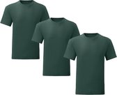Senvi 3 pack T-Shirts Ronde hals - Maat S - Kleur - Donker Groen