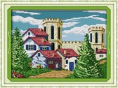 Artstudioclub®  borduurpakketten volwassenen 38×30cm  kasteel