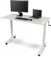 Verstelbaar Zit Sta Bureau 150cm Hoogglans Wit Top / Wit Frame