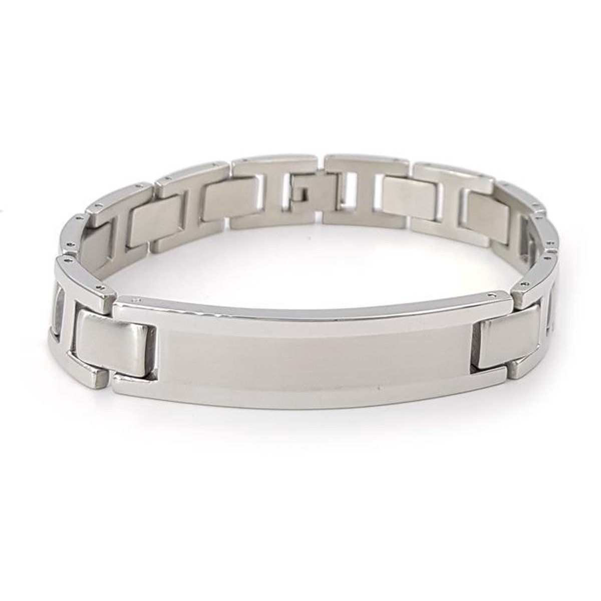 Stevig gevlochten lederen en stalen herenarmband – Bling Jewels