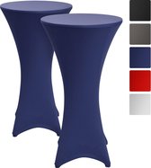 Beautissu Statafelhoes Stella Ø 60 cm statafelrok voor statafel – feest decoratie geschikt voor horeca – feestversiering stretch voor elk tafel – set van 2 blauw