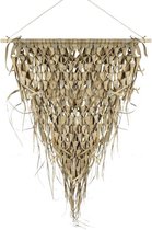 Wandkleed naturel gevlochten palmblad driehoek 75cm aan stok