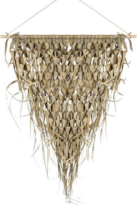 Wandkleed gevlochten palmblad driehoek 75cm aan stok