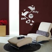 DIY 3D Vogels Duifduif Wandklok Spiegel Acryl