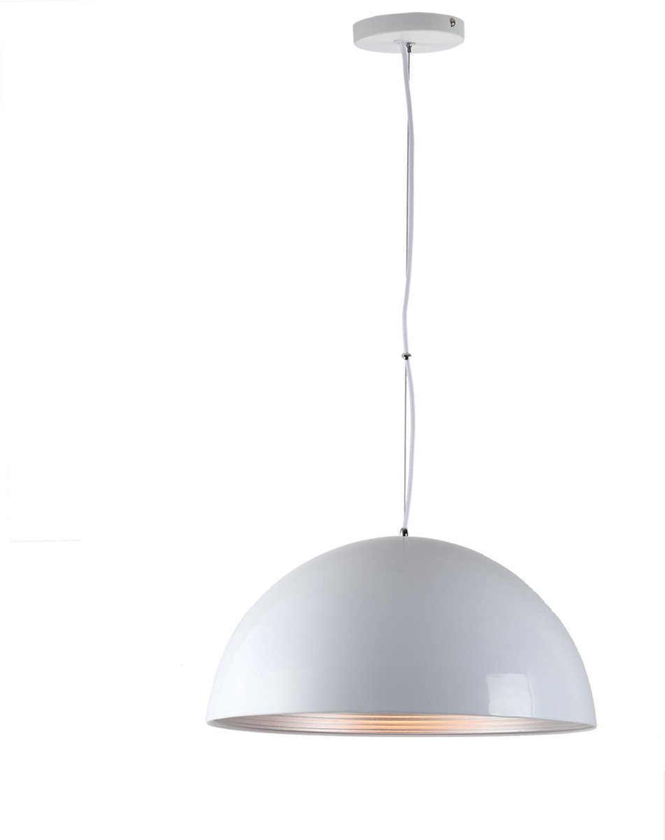 Hanglamp Wit met Zilveren Binnenkant 60 cm - Scaldare Lucano