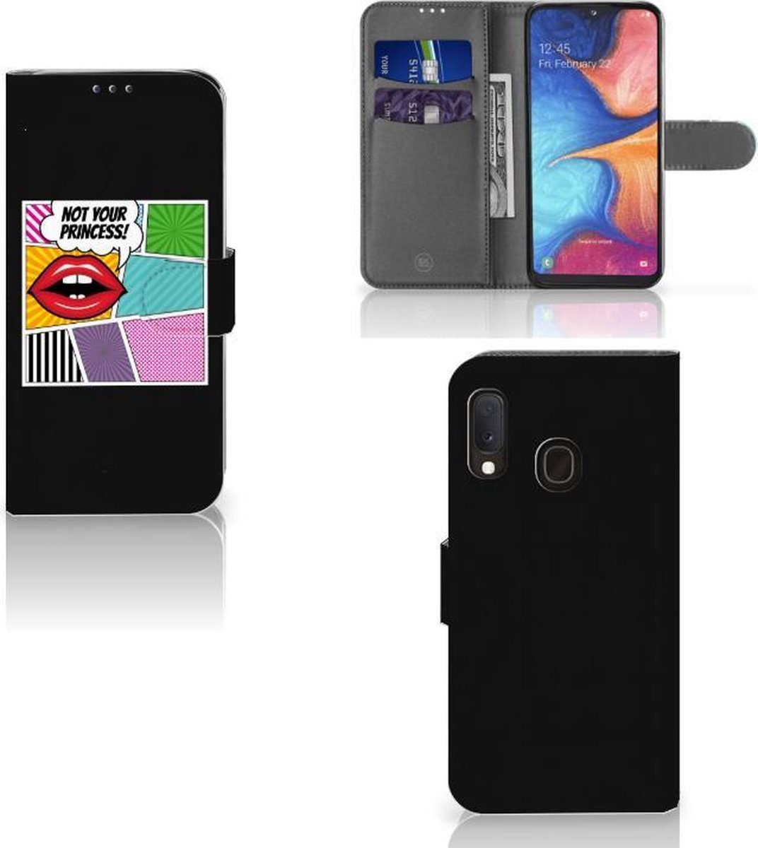 Samsung Galaxy A20e Wallet Case met Pasjes Popart Princess