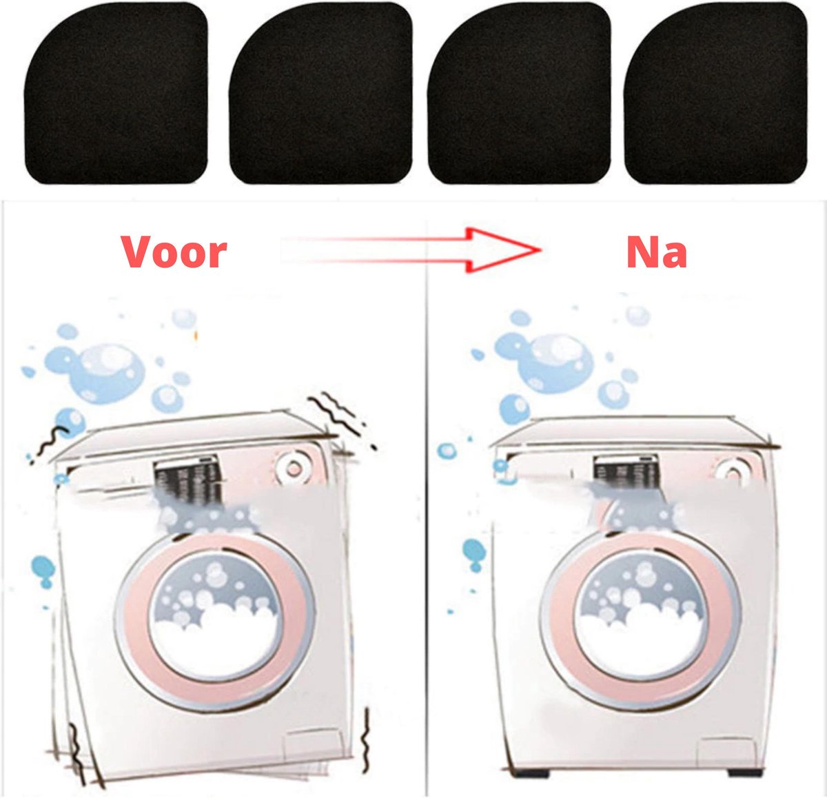 KELERINO. Wasmachine Trillingsdemper Vibratie Dempers 4 Stuks - Winkelen.nl