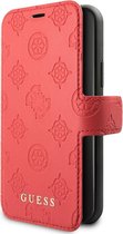 Guess iPhone 11 Pro TPU Kunstleer Book Case - Beschermende Telefoonhoes met Roze Kleur