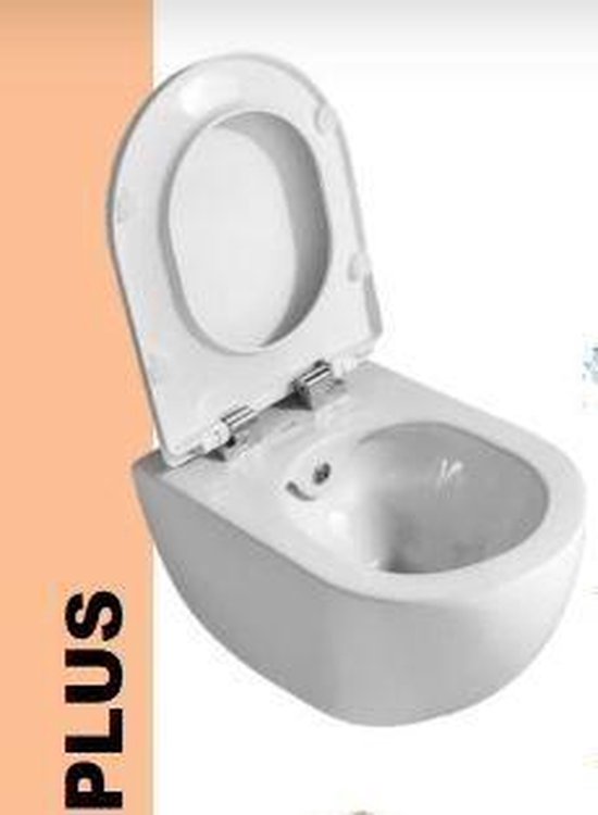 Creavit design ophang wc met rvs sproeier (bidet) Rim Off glans wit |  bol.com