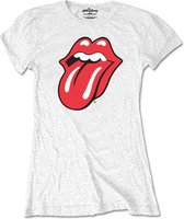The Rolling Stones Dames Tshirt -S- Classic Tongue Wit