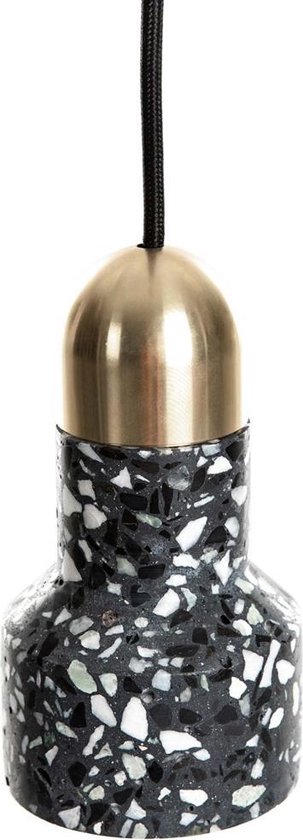 XLBoom Terrazzo Lamp Luxe - Zwart - 9 × 9 × 17 cm