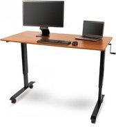 Verstelbaar Zit Sta Bureau 150cm Teak Top / Zwart Frame
