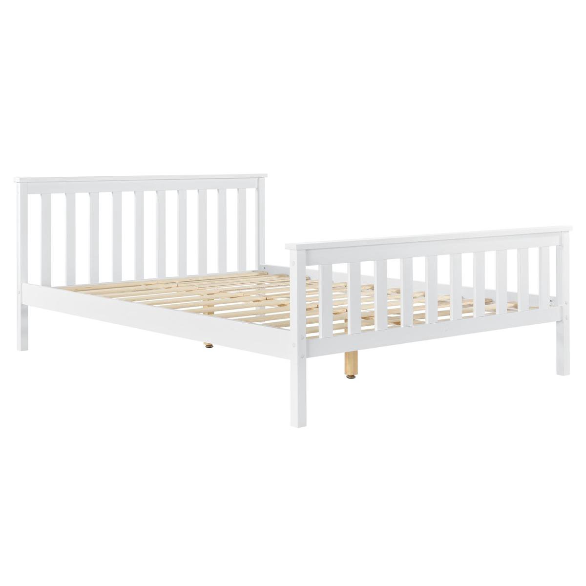 Houten bed Sterk massief grenen bedframe 140x200 cm wit